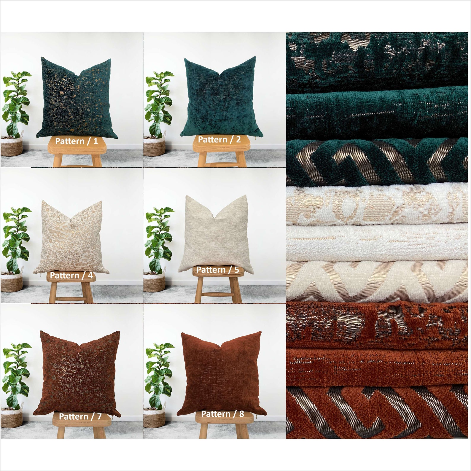 Dark Green Decorative Pillow Covers Geometric Key Pattern Etsy