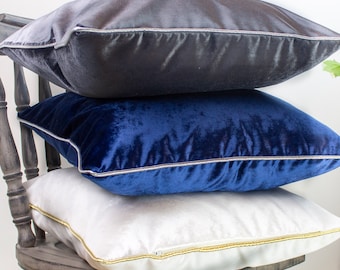 Luster Blue velvet Pillow, Blue Pillow Cover, cushion cover 20x20, outdoor pillow cover blue coral, blue lumbar pillow cover, 18x18, 45x45