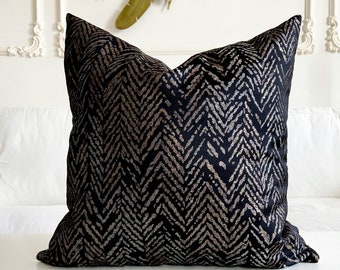 Black Color Decorative Pillow Cover, Luxury Series Pillow Covers, Velvet Fabric 18x18 Pillow Cover, 12x18 Lumbar Pillow, (Only Cover)
