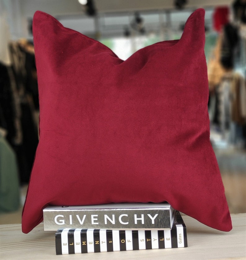 Burgundy Velvet Throw Pillows Burgundy Pillows Velvet Pillow Etsy