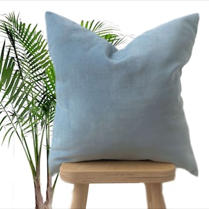 Baby Blue Pillow Cover, Blue Throw Pillow, All size Pillow Cover, 18x18 blue pillow, 20x20 Baby Blue cover, Velvet Pillow Cover,(Only Cover)