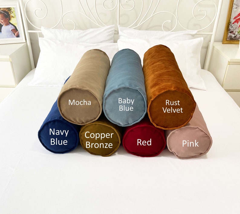Velvet Bolster Pillow Cover in 30 Different Colors and Sizes Etsy