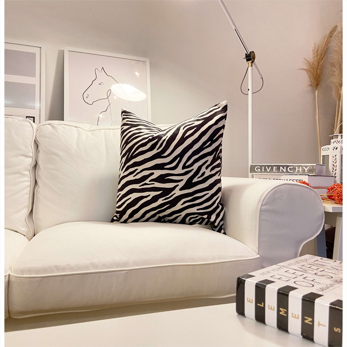 Zebra Print Cushion Covers Zebra Stripe Pillow 18x18 Velvet Etsy