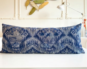 Navy Blue Color Body Pillow Cover, Ikat Pattern Pillows, Decorative Large Pillows, 12x20, 12x36, 20x54, 20x60, 18x18, 20x20  (Only Cover)
