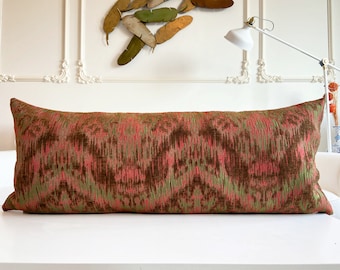 Brick Color Body Pillow Cover, Ikat Pattern Pillows, Decorative Large Pillows, 12x20, 12x36, 20x54, 20x60, 18x18, 20x20  (Only Cover)