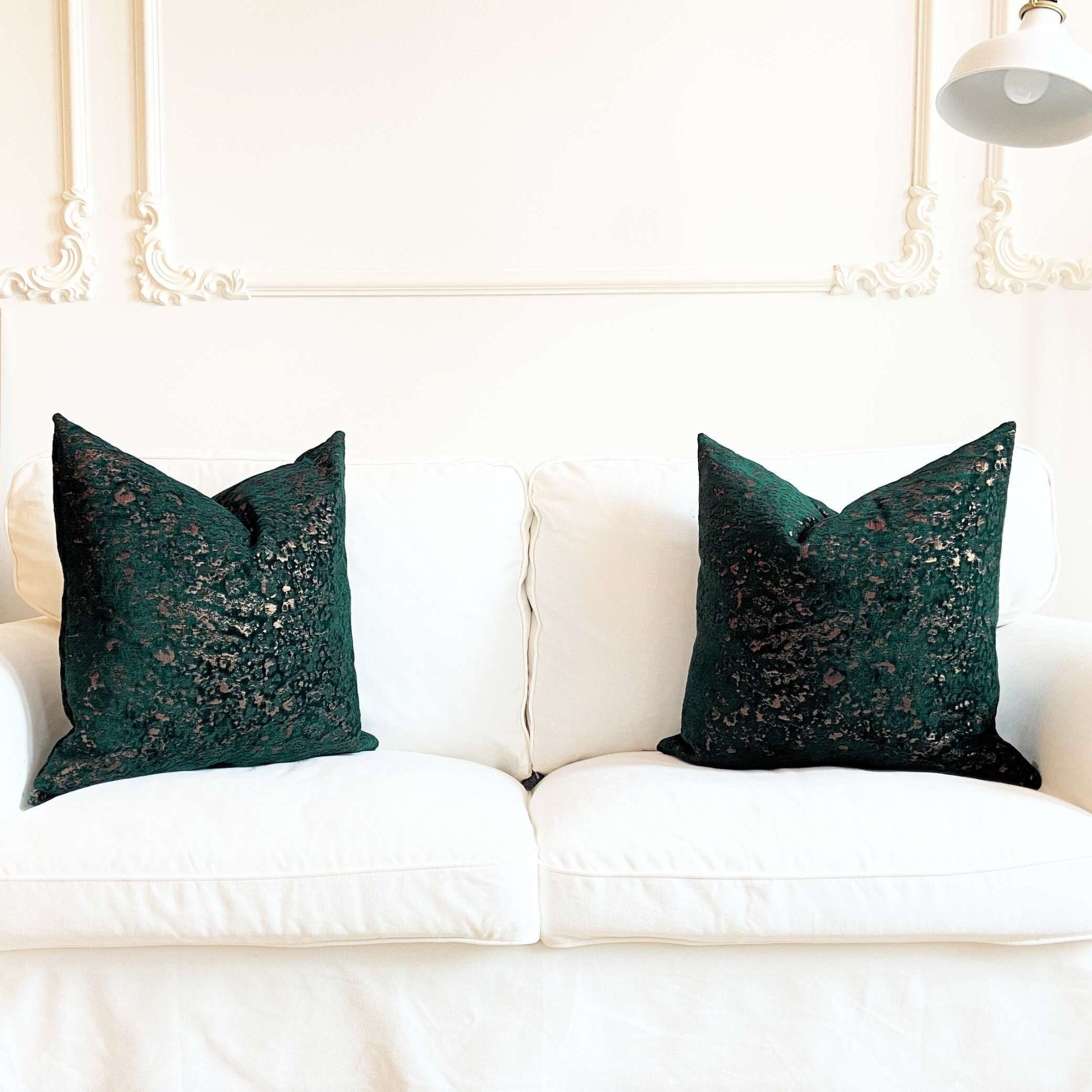 Dark green pillows for couch sale