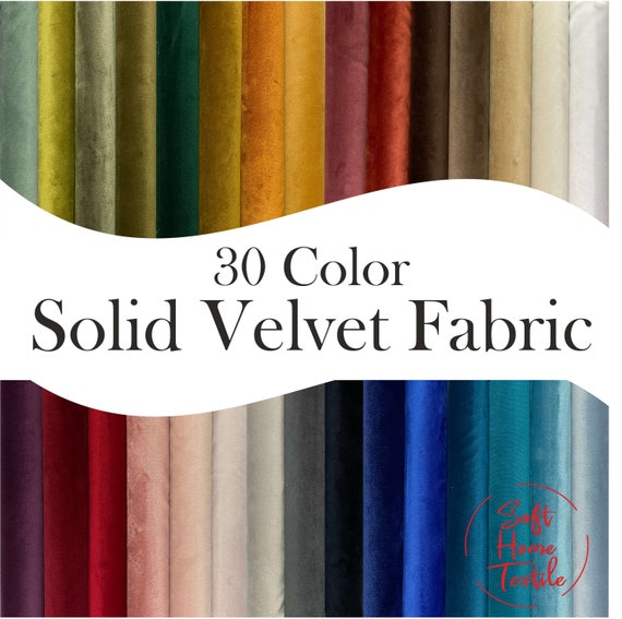 Upholstery Velvet Fabric, Solid Woven Polyester, 54'' Wide, By The Yard