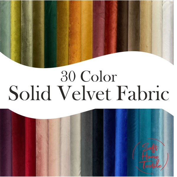 Velvet Fabric 54'' Wide by the Yard, Solid Velvet Fabric, Upholstery Velvet Fabric, Fabric for Sewing, Woven Velvet Fabric,