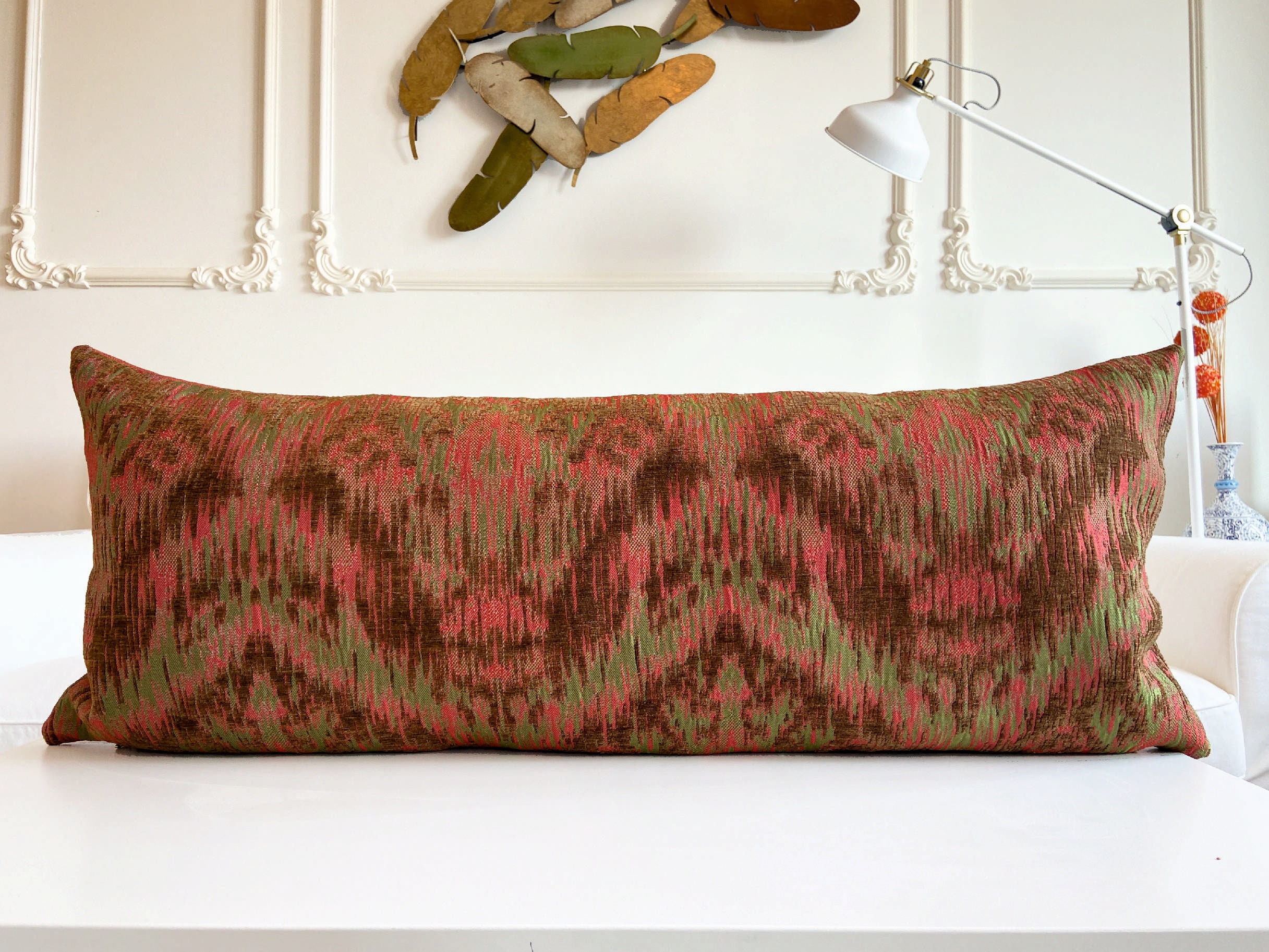 Brick Color Pillow Covers Ethnic Pillow Cover Ikat Pattern Pillows Decorative Pillows 16x16 18x18 20x20 22x22 24x24 Only Cover