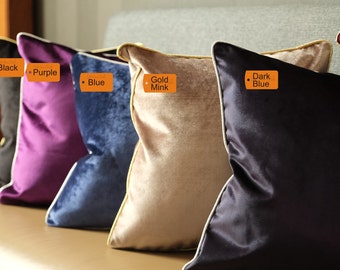 Purple Velvet Pillow Cover, velvet cushion 20x20, Accent Pillow Cover, Throw Pillow Cover, Handmade Pillow Cover, Purple Bedding