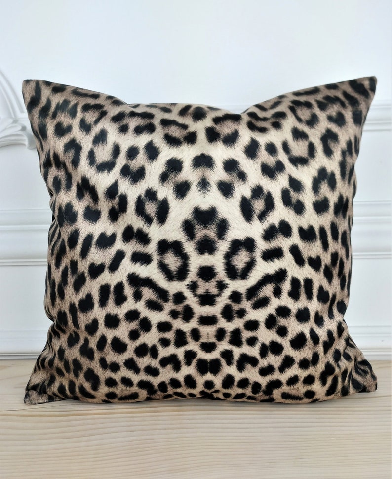 Gray Leopard Pattern Velvet Throw Pillow Design Leopard Etsy