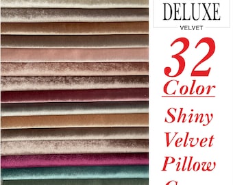 Solid Color Shiny Velvet Pillow Covers, Gold, Green, Silver, Blue Decorative Throw Pillows, All Sizes are Custom Made to Order, (Only Cover)