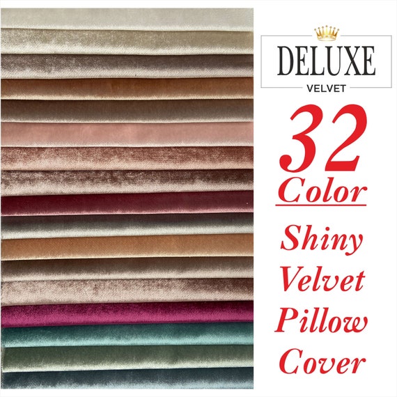 Shiny Velvet Pillow Cover: Custom Solid Color Decorative Throw Pillow