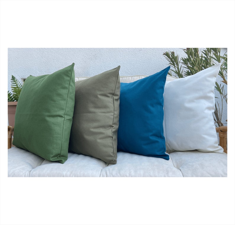 Outdoor Pillow Covers, Outdoor Throw Pillow, Garden Furniture Pillows, Stain Resistant Fabric, All Custom Sizes, Only cover, 22x22, 20x20 image 5