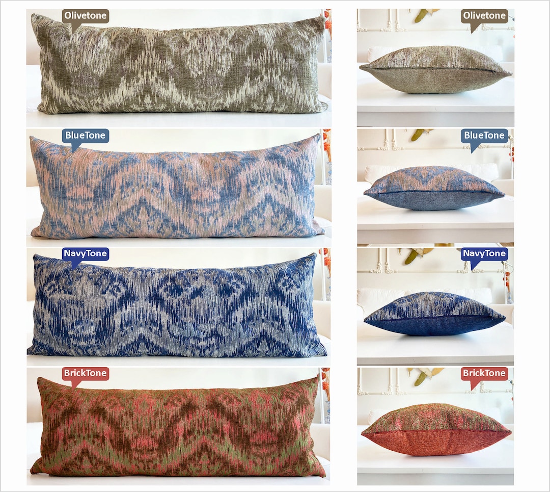 Extra Long Body Pillow Cover, Ikat Pattern Pillows, Decorative Large