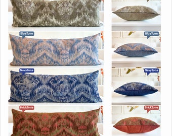 Extra Long Body Pillow Cover, Ikat Pattern Pillows, Decorative Large Pillows, 12x20, 12x36, 20x54, 20x60, 18x18, 20x20  (Only Cover)