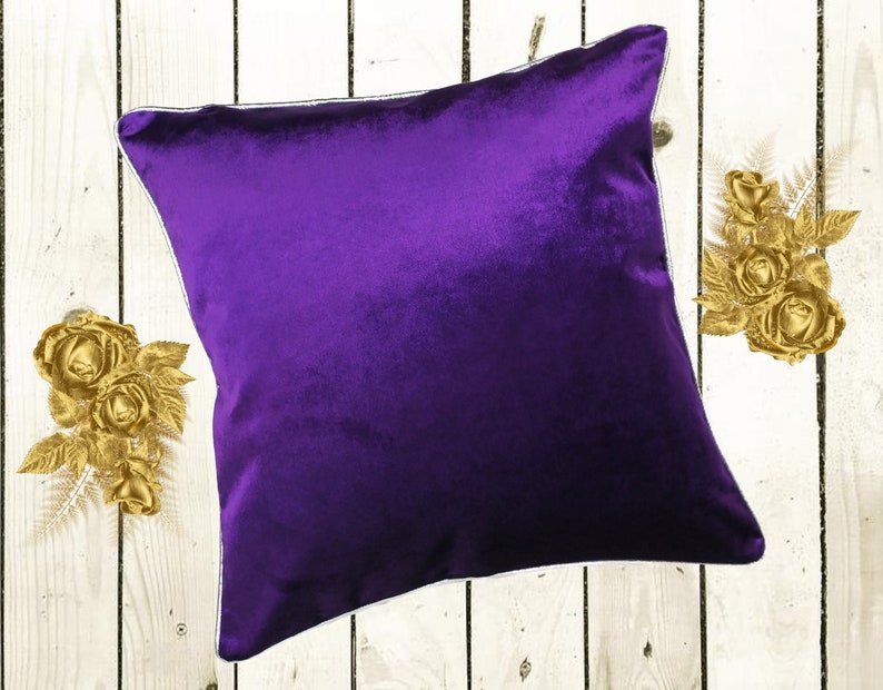 Purple Velvet Pillow Cover Velvet Cushion 20x20 Accent Etsy