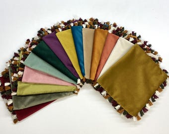 Tasseled Velvet Pillow Case, Solid Color Throw Pillow, Various Options for Decorative Pillows, Touch Pillows, Cushions, Sofa Pillow