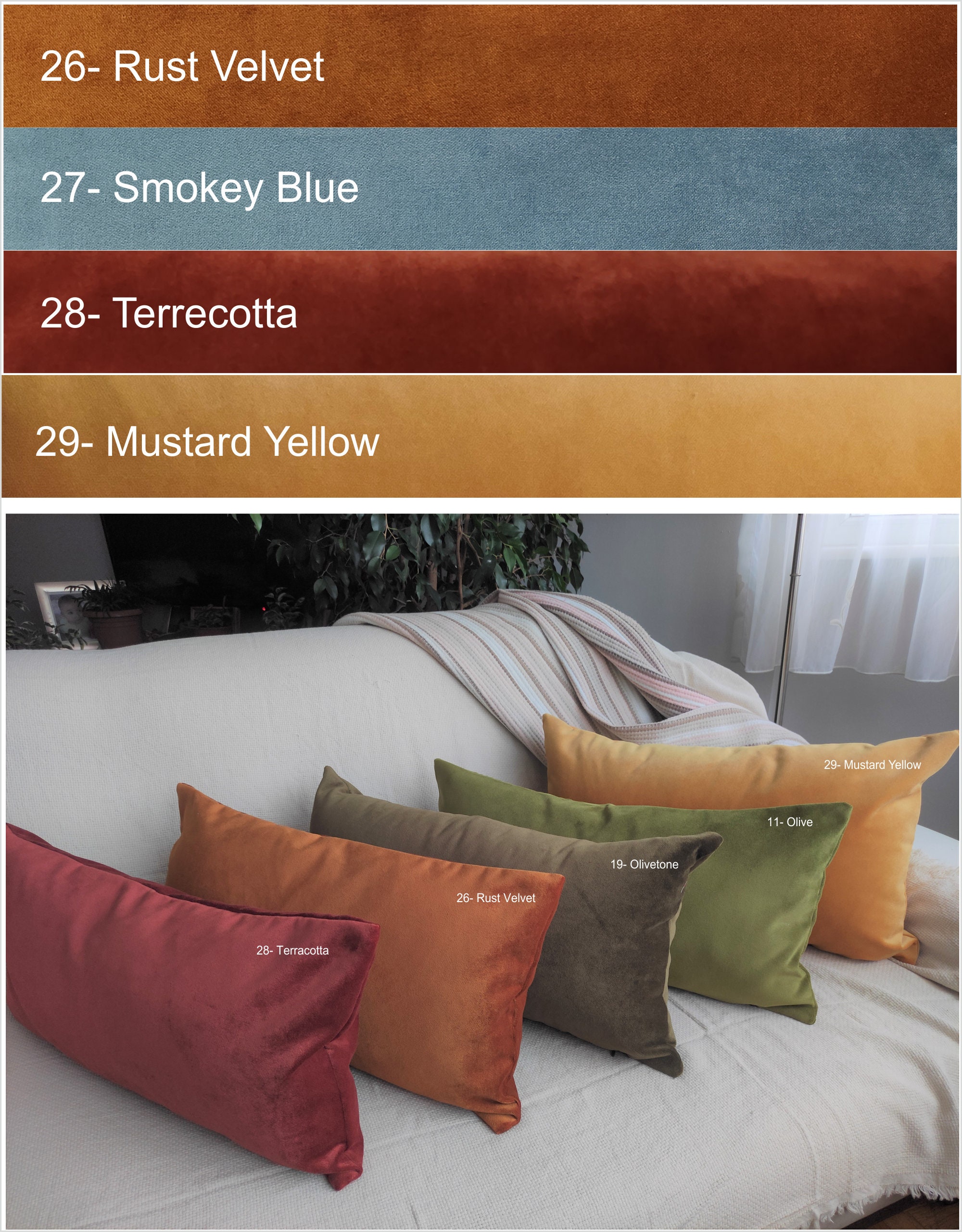 12 color matte velvet fabric chart. Etsy