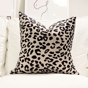 Leopard Print Throw Pillows, Animal Print Pillows, Leopard Pillow Cases, Velvet Leopard Cushion, Snow leopard pillow, 20x20, 18x18, 22x22