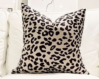 Oreillers Leopard Print Throw, Oreillers Animal Print, Taies d’oreiller Leopard, Coussin Léopard velours, Oreiller Léopard des neiges, 20x20, 18x18, 22x22