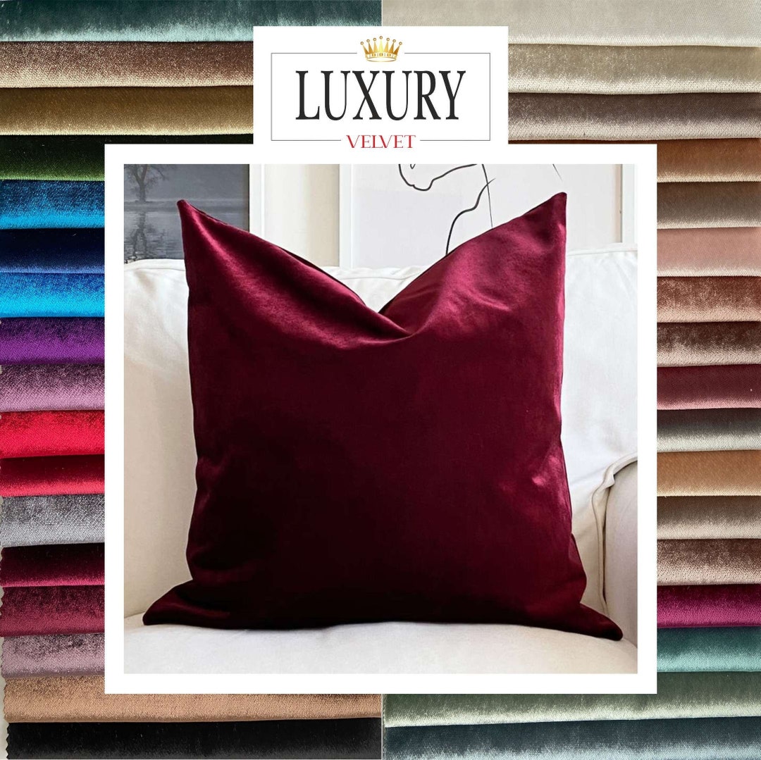Burgundy Velvet Pillow Cover: Wine Red Decorative Throw Pillow - Etsy