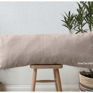 Long body pillow case, Natural Colors Decorative Pillow, Long linen lumbar pillowcase, Linen body pillow cover, (Only Cover)
