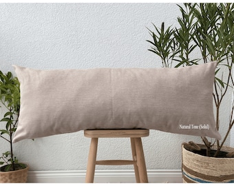 Long body pillow case, Natural Colors Decorative Pillow, Long linen lumbar pillowcase, Linen body pillow cover, (Only Cover)
