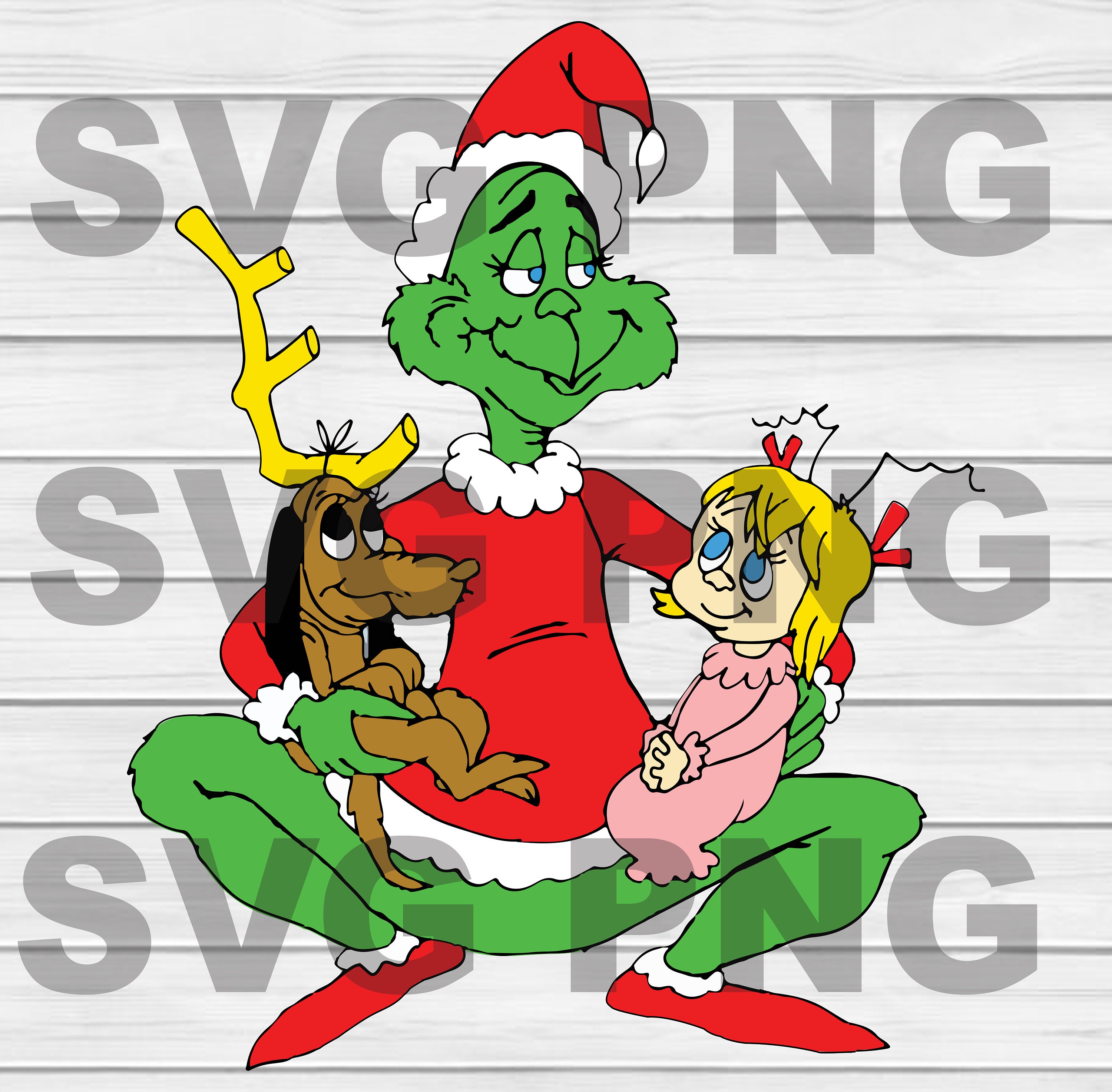 Download Grinch Dog And Baby SVG DXF PNG Eps Cut Files Digital | Etsy