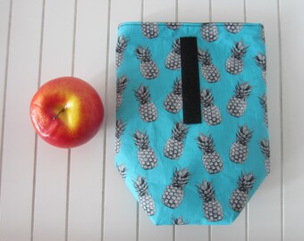 Lunchbag / Brotbeutel / Frühstücksbeutel / Badetasche klein - Ananas