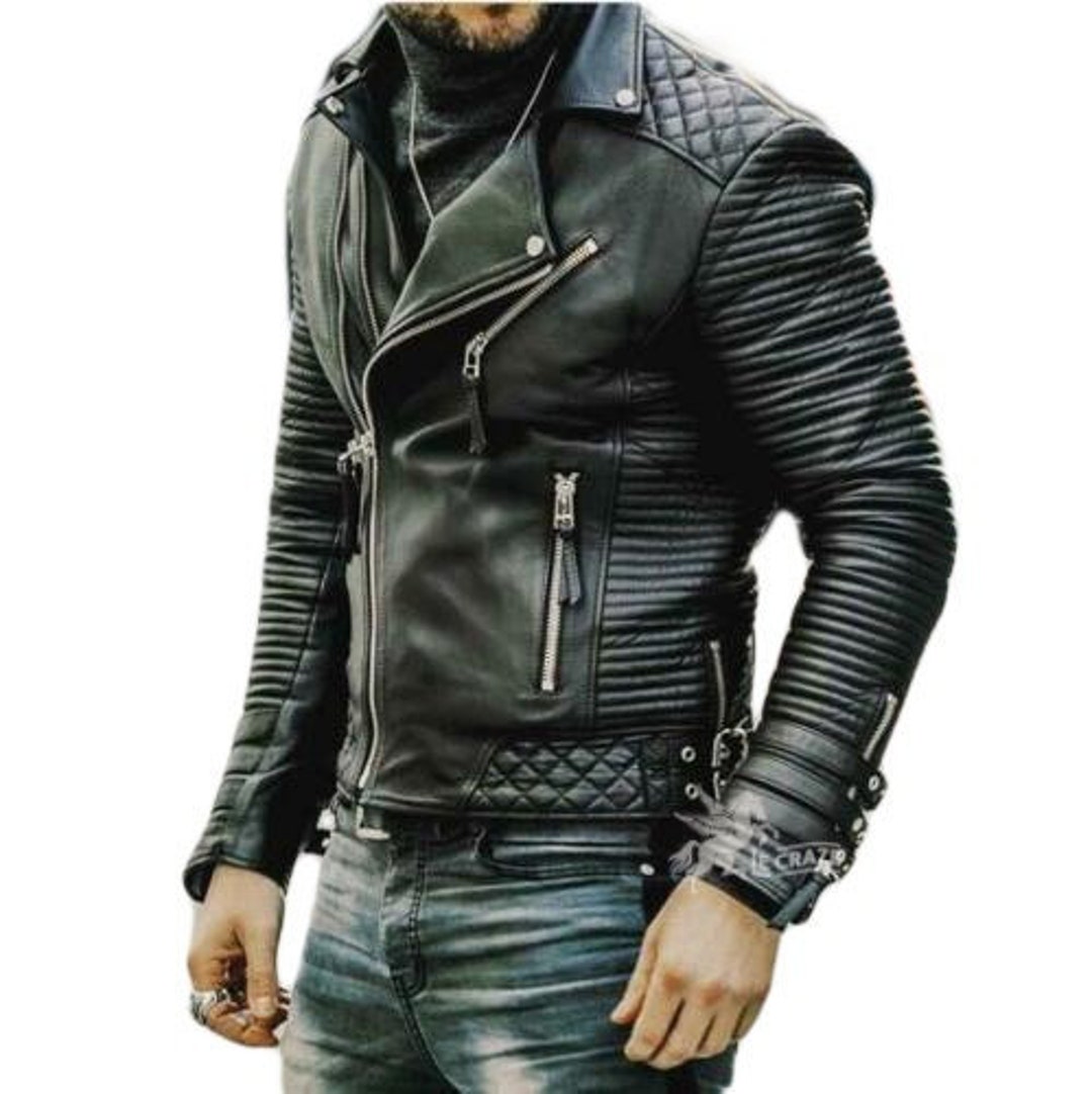 New Handmade Mens Genuine Lambskin Leather Jacket Stylish - Etsy