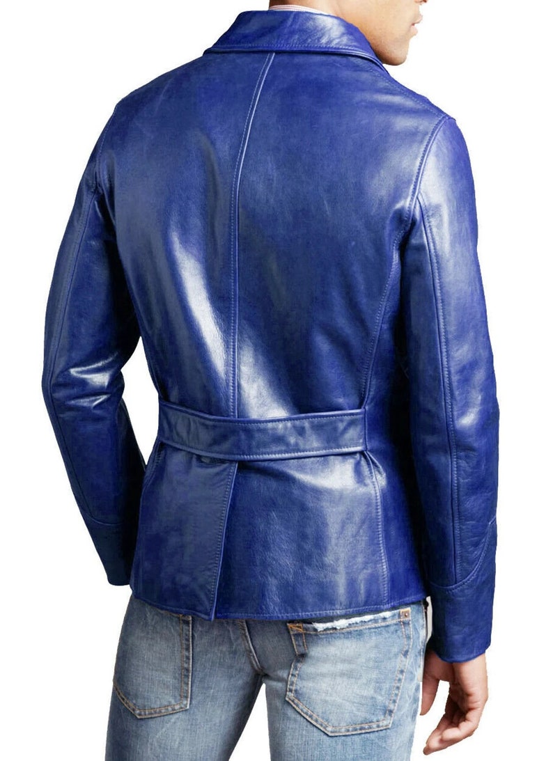 Mens Handmade Leather Blazer Office Professional Use High Etsy