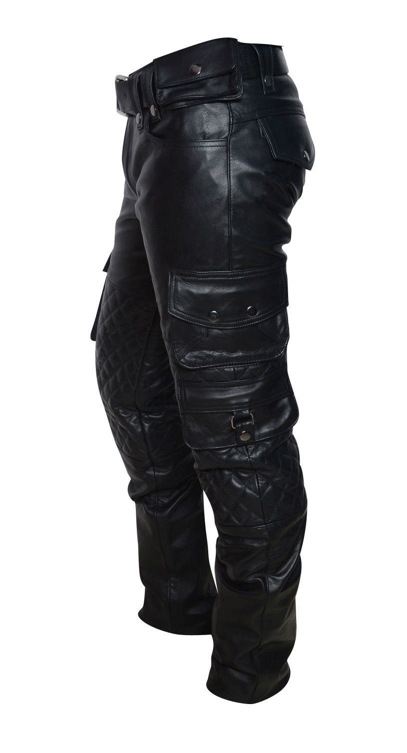 Black Textile Biker Motorcycle Cargo Waterproof Armoured Trousers Pant –  Vintage Leather