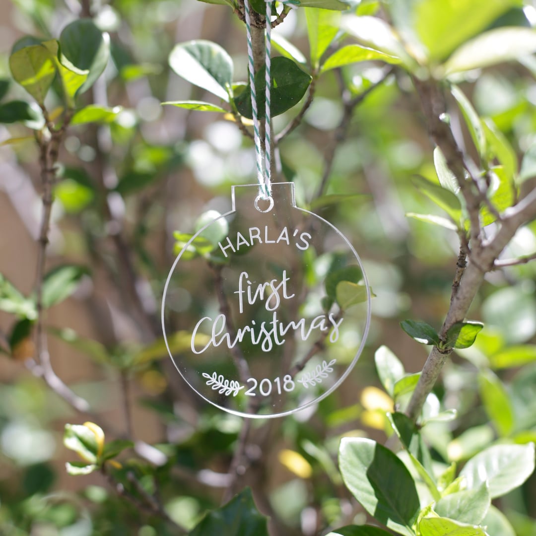 Personalised babys first christmas bauble decoration etsy australia