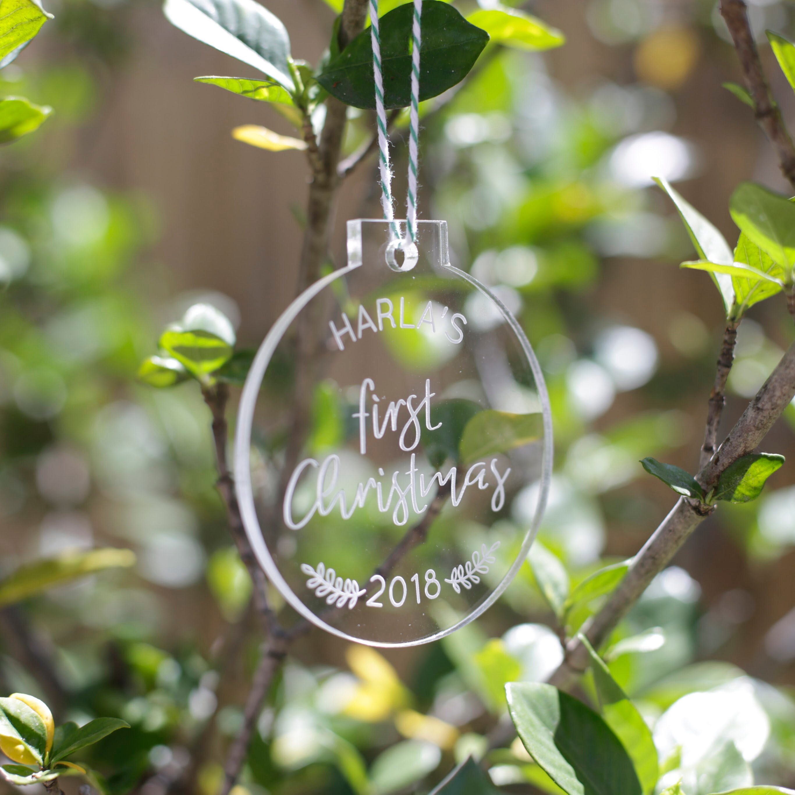 Personalised Babys First Christmas Bauble Decoration Etsy Australia