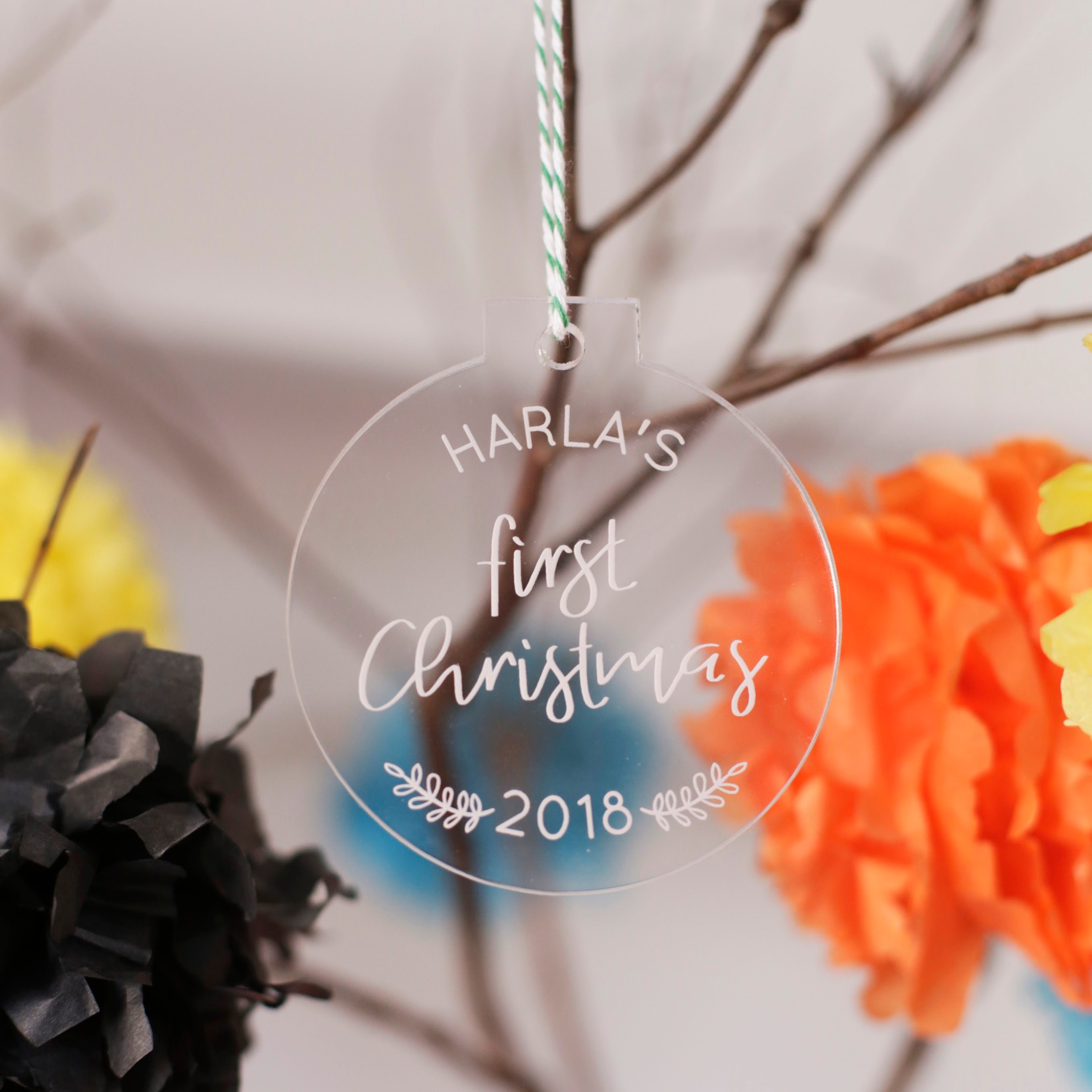 Personalised babys first christmas bauble decoration etsy australia