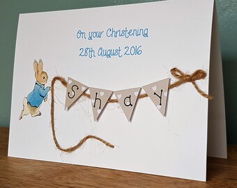 Handmade Personalised Girls Naming Day Card