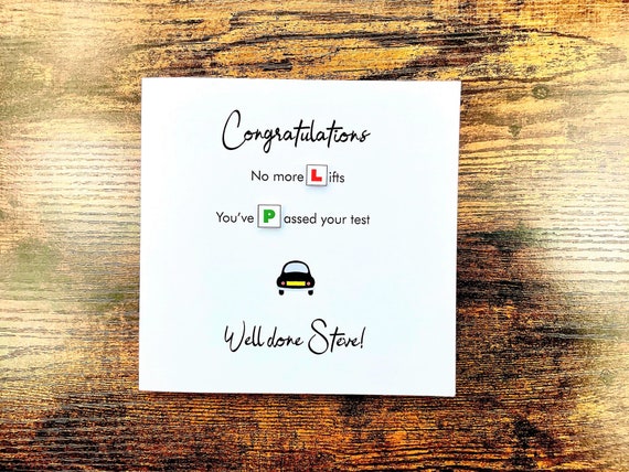 Personalized Passed Driving Test Card: Congratulations Gift - Etsy