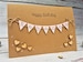 Personalised 5 x 7 inch Birthday Card - Bunting Card - Brown Kraft - With Matching Envelope & Fast UK Shipping Available 