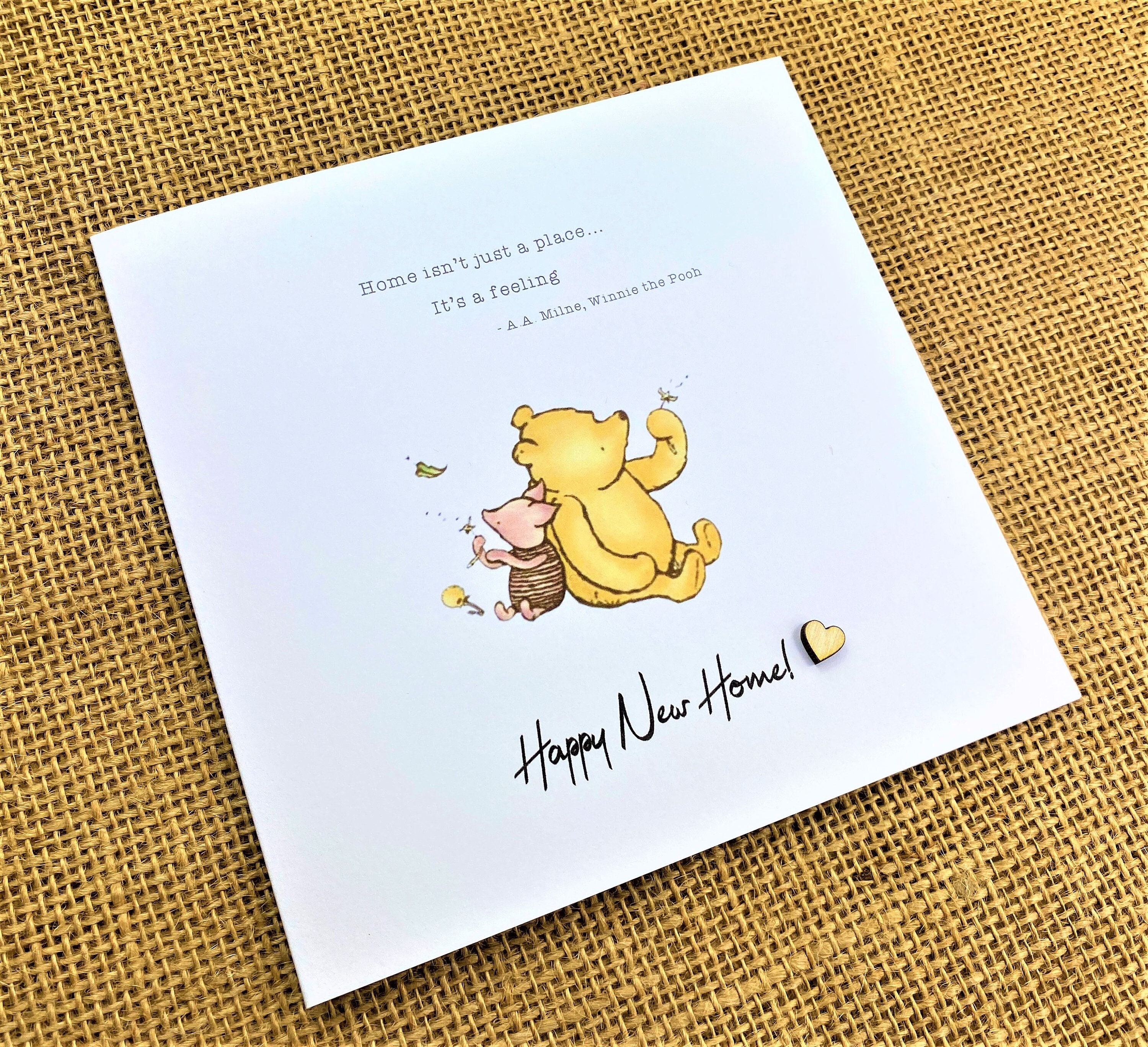 Winnie the Pooh New Home Card: Good Luck Sentiment (6x6 Inch) - Etsy