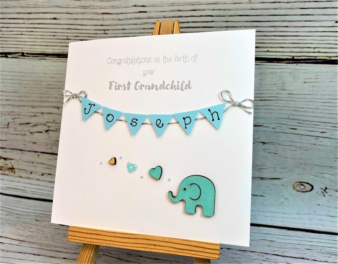 Birth of Baby First Grandchild Grandchild Card Etsy UK