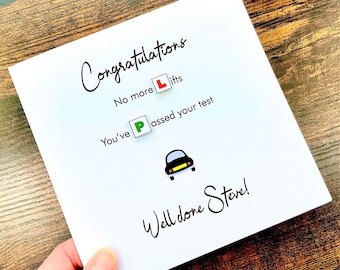 Personalized Passed Driving Test Card: Congratulations Gift