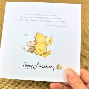 Personalised Winnie the Pooh Anniversary Card - Quote - Sentiment - Winnie the Pooh Classic