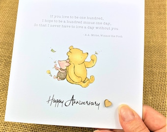 Carte d'anniversaire personnalisée de Winnie l'ourson avec citation