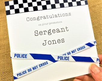 Handmade & Personalised Police Promotion Card | Congratulations | Any Name | Any Rank | Police Officer Card | Free UK Postage | UK Seller