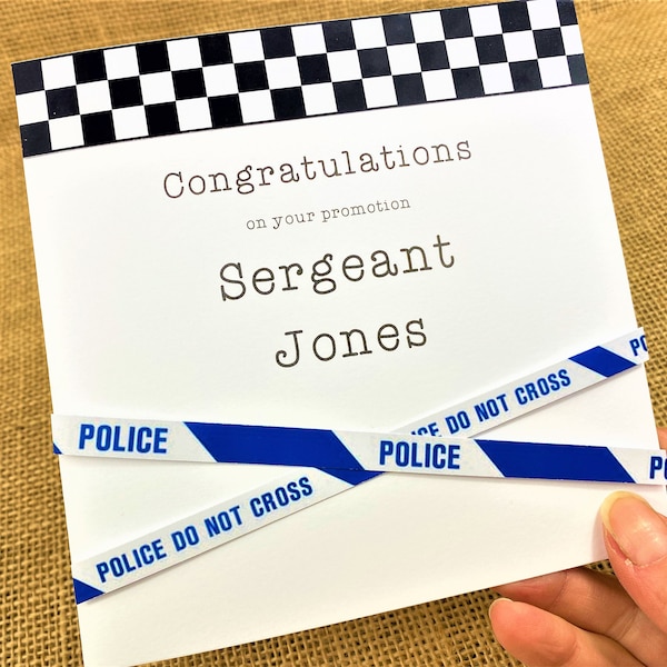 Handmade & Personalised Police Promotion Card | Congratulations | Any Name | Any Rank | Police Officer Card | Free UK Postage | UK Seller