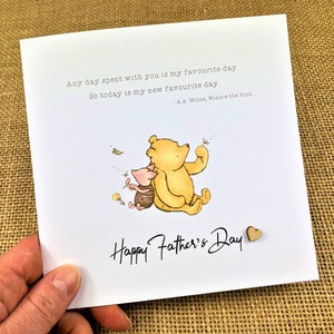 Father's Day - Dad - Granddad - Card - Winnie the Pooh Classic - 6 x 6 inch card - Personalised option + text inside option