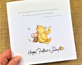 Winnie the Pooh Father's Day Card: Personalised Option - Dad - Grandad - Granddad