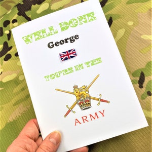 Congratulations | Passing Out | Army | Basic Training | British Army | Personalised Card | Military Card