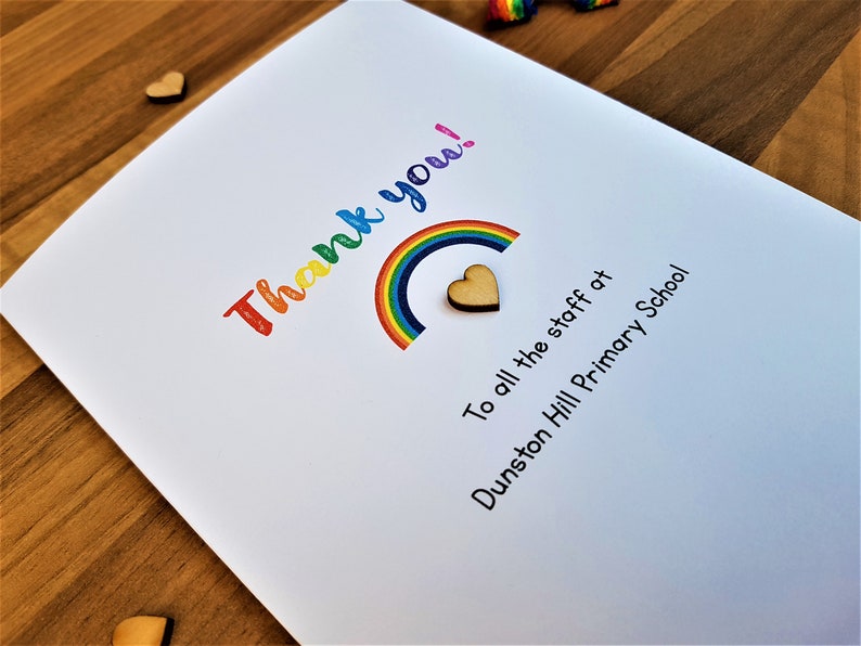 Handmade Thank You Rainbow Key Worker Teacher School Etsy UK